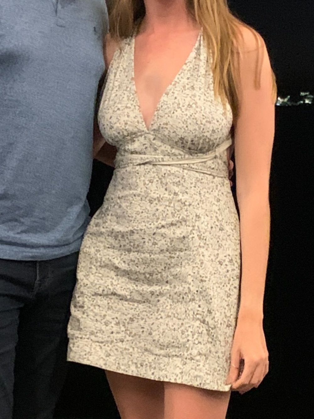 Free People Light Blue Floral V-Neck Sundress